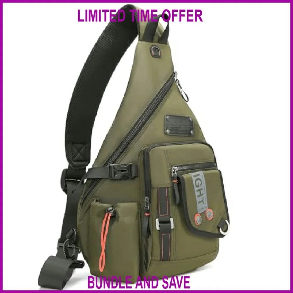 Water-Resistant Sling Backpack Fits 14